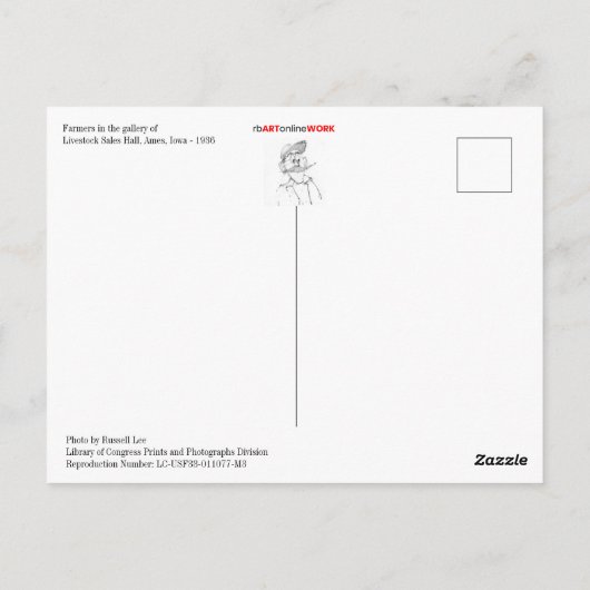 Landbouwers in de galerij briefkaart (Achterkant)