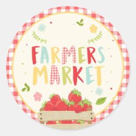 Landbouwers markeringsverjaardag Aardbeien Favor T Ronde Sticker
