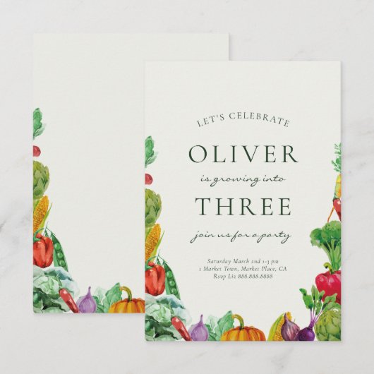 Landbouwers Market Birthday Investition des Vegeta Kaart (Voorkant / Achterkant)