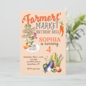 Landbouwers Market Birthday Invitation Kaart (Staand voorkant)