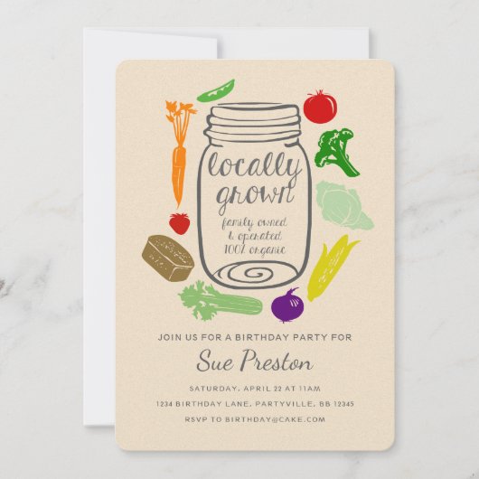 Landbouwers Market Birthday Invitation Kaart (Voorkant)