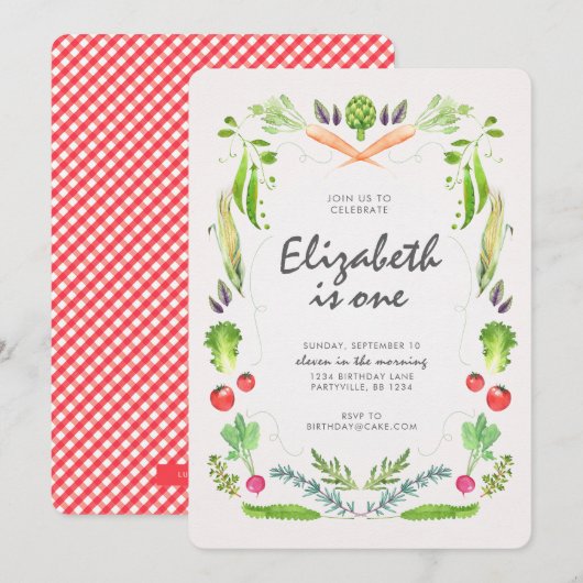 Landbouwers Market Birthday Invitation Kaart (Voorkant / Achterkant)