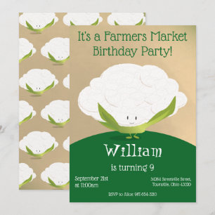 Landbouwers Market Birthday Invitation Kaart