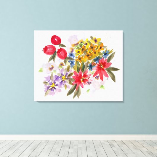 Landbouwers Market Bouquet 1 Canvas Afdruk (Insitu (Houten vloer))
