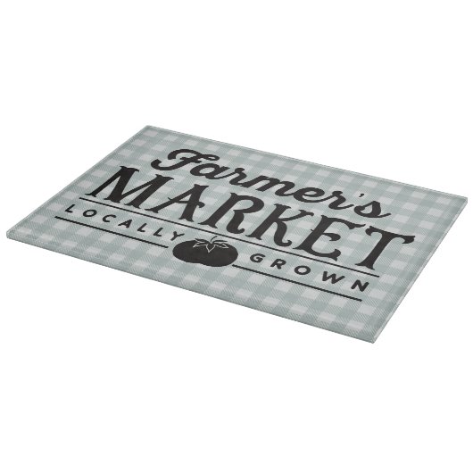 Landbouwers Market Gray Gingham Snijplank (Hoek)