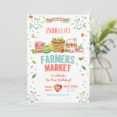 Landbouwers Markt Groene Veggies Fruits Red Girl Kaart (Staand voorkant)