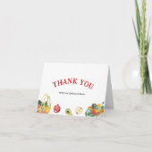 Landbouwers markt lokaal geteeld Baby shower gevou Bedankkaart (Voorkant)