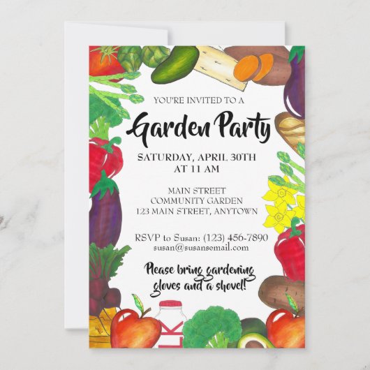 Landbouwers Markt Veggie Garden Spring Planparty Kaart (Voorkant)