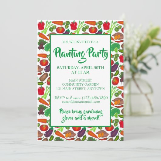 Landbouwers Markt Veggie Garden Spring Planparty Kaart (Staand voorkant)