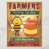 Landbouwers Markt verse lokale honing Flyer (Achterkant)