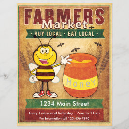 Landbouwers Markt verse lokale honing Flyer