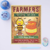 Landbouwers Markt verse lokale honing Flyer (Enkel)
