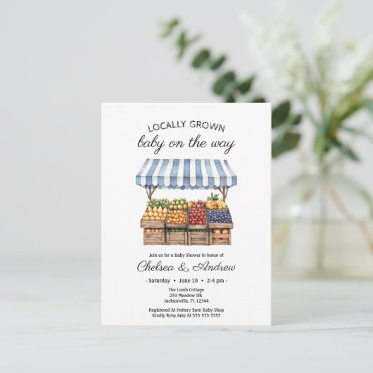 Landbouwers MarktBaby shower plaatselijk geteelde  Briefkaart (Staand voorkant)