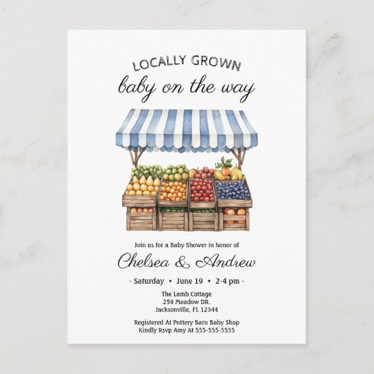 Landbouwers MarktBaby shower plaatselijk geteelde  Briefkaart (Voorkant)