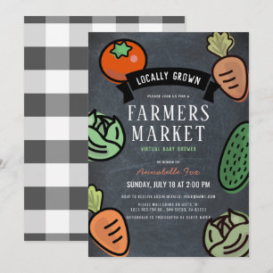 Landbouwers Marktbord Chalkboard VIrtual Baby show Kaart