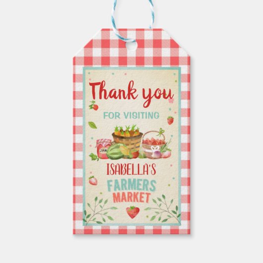 Landbouwers Marktdank voor de Birthday Gift Labels Cadeaulabel (Voorkant)