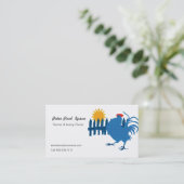 Landbouwers op het platteland — Rooster met zonnes Visitekaartje (Staand voorkant)