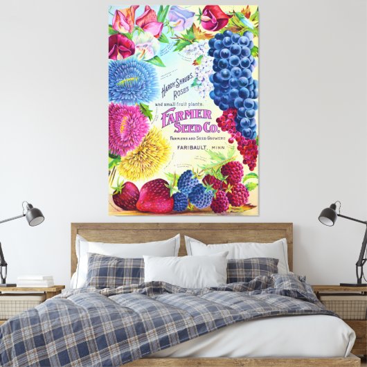 Landbouwers Seed Company reclame Canvas Afdruk (Insitu (Slaapkamer))