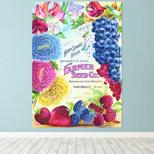 Landbouwers Seed Company  reclame Canvas Afdruk (Insitu (Houten vloer))