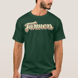 Landbouwers T Retro Art Baseball Font T-shirt