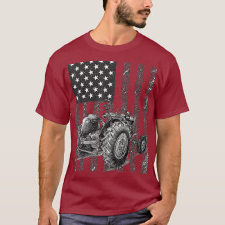 Landbouwers Tractor American Flag Patriotic Farmin T-shirt