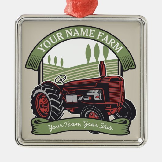 Landbouwers van gepersonaliseerde  Boerderijen tra Metalen Ornament (Voorkant)