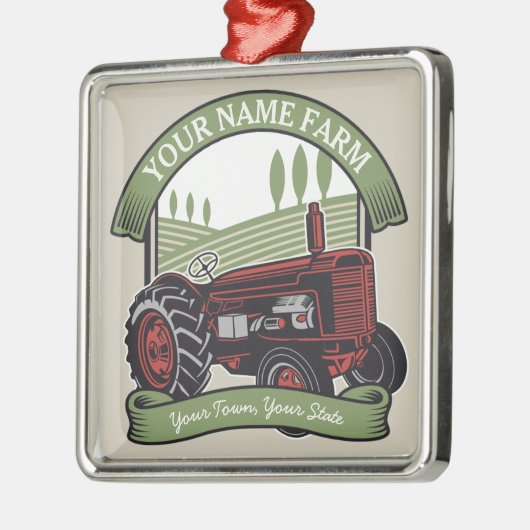 Landbouwers van gepersonaliseerde  Boerderijen tra Metalen Ornament (Links)