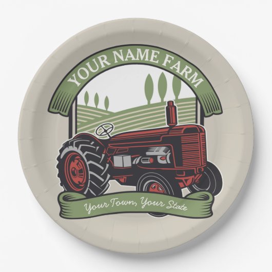 Landbouwers van gepersonaliseerde  Boerderijen tra Papieren Bordje (Voorkant)