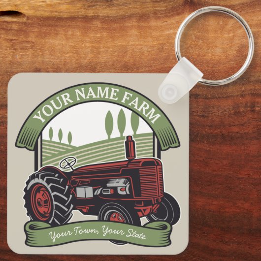 Landbouwers van gepersonaliseerde  Boerderijen tra Sleutelhanger (Achterkant)