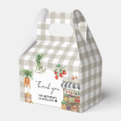 Landbouwers verhandelen lokaal geteeld Baby shower Bedankdoosjes (Achterkant)