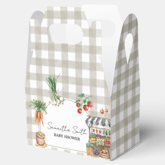 Landbouwers verhandelen lokaal geteeld Baby shower Bedankdoosjes (Geopend)