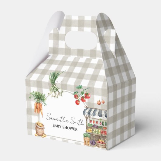 Landbouwers verhandelen lokaal geteeld Baby shower Bedankdoosjes (Voorkant Zijde)