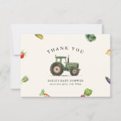 Landbouwers verhandelen lokaal geteeld Baby shower Bedankkaart (Voorkant)