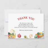 Landbouwers verhandelen lokaal geteeld Baby shower Bedankkaart (Voorkant)