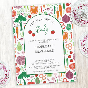 Landbouwers verhandelen lokaal geteeld Baby shower Briefkaart