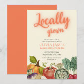 Landbouwers verhandelen lokaal geteeld baby shower kaart (Voorkant / Achterkant)