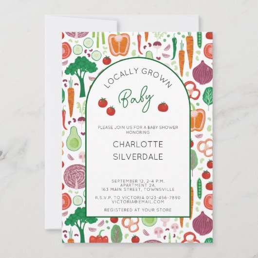Landbouwers verhandelen lokaal geteeld Baby shower Kaart (Voorkant)