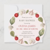 Landbouwers verhandelen lokaal geteeld baby shower kaart (Voorkant)