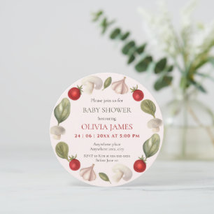 Landbouwers verhandelen lokaal geteeld baby shower kaart