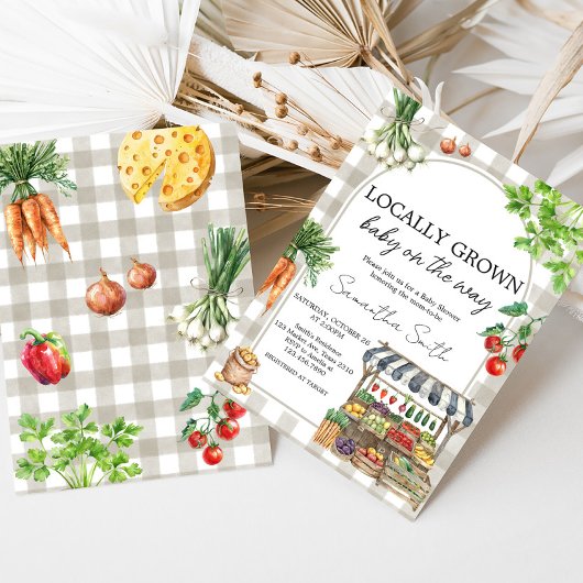 Landbouwers verhandelen lokaal geteeld Baby shower Kaart