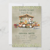 Landbouwers verhandelen lokaal geteeld Baby shower Kaart (Voorkant)