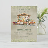 Landbouwers verhandelen lokaal geteeld Baby shower Kaart (Staand voorkant)