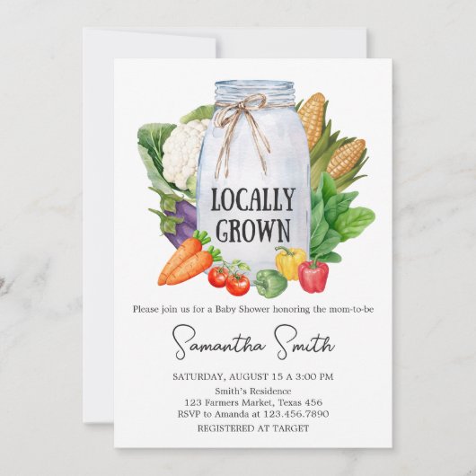 Landbouwers verhandelen lokaal geteeld Baby shower Kaart (Voorkant)