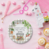 Landbouwers verhandelen lokaal geteeld Baby shower Papieren Bordje (Feest)
