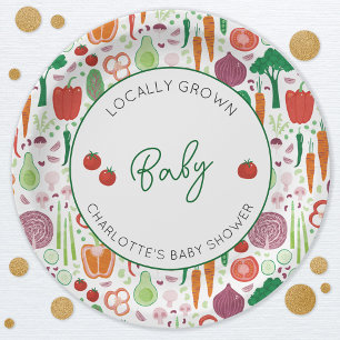 Landbouwers verhandelen lokaal geteeld Baby shower Papieren Bordje