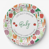 Landbouwers verhandelen lokaal geteeld Baby shower Papieren Bordje (Voorkant)