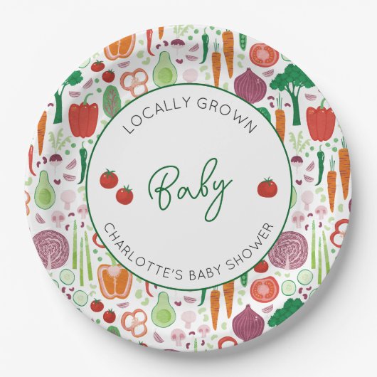 Landbouwers verhandelen lokaal geteeld Baby shower Papieren Bordje (Voorkant)