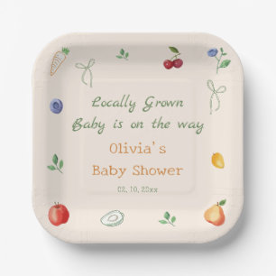 Landbouwers verhandelen lokaal geteeld Baby shower Papieren Bordje
