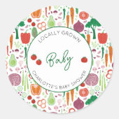 Landbouwers verhandelen lokaal geteeld Baby shower Ronde Sticker (Voorkant)