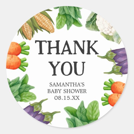 Landbouwers verhandelen lokaal geteeld Baby shower Ronde Sticker (Voorkant)